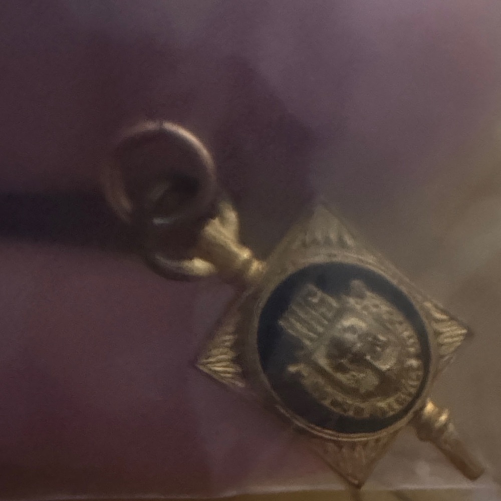 Gold Tone Black Enamel Pendant